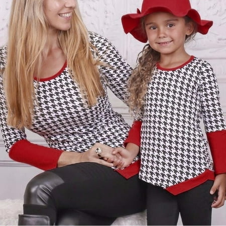 Fashion Family Matching Women Girls Blouse Tops Clothes Mother Daughter T-shirt Hot