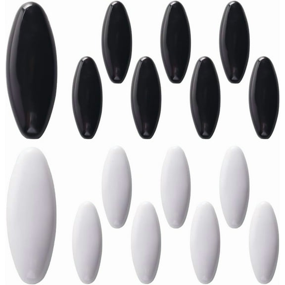 16pcs Hijab Pins Black and White Brooch Pins Hijab Oval Plastic Cover Safety Pins Scarf Hijab Lapel Pin Buckles for DIY Ladies Hair Dressing Accessories Women Muslim