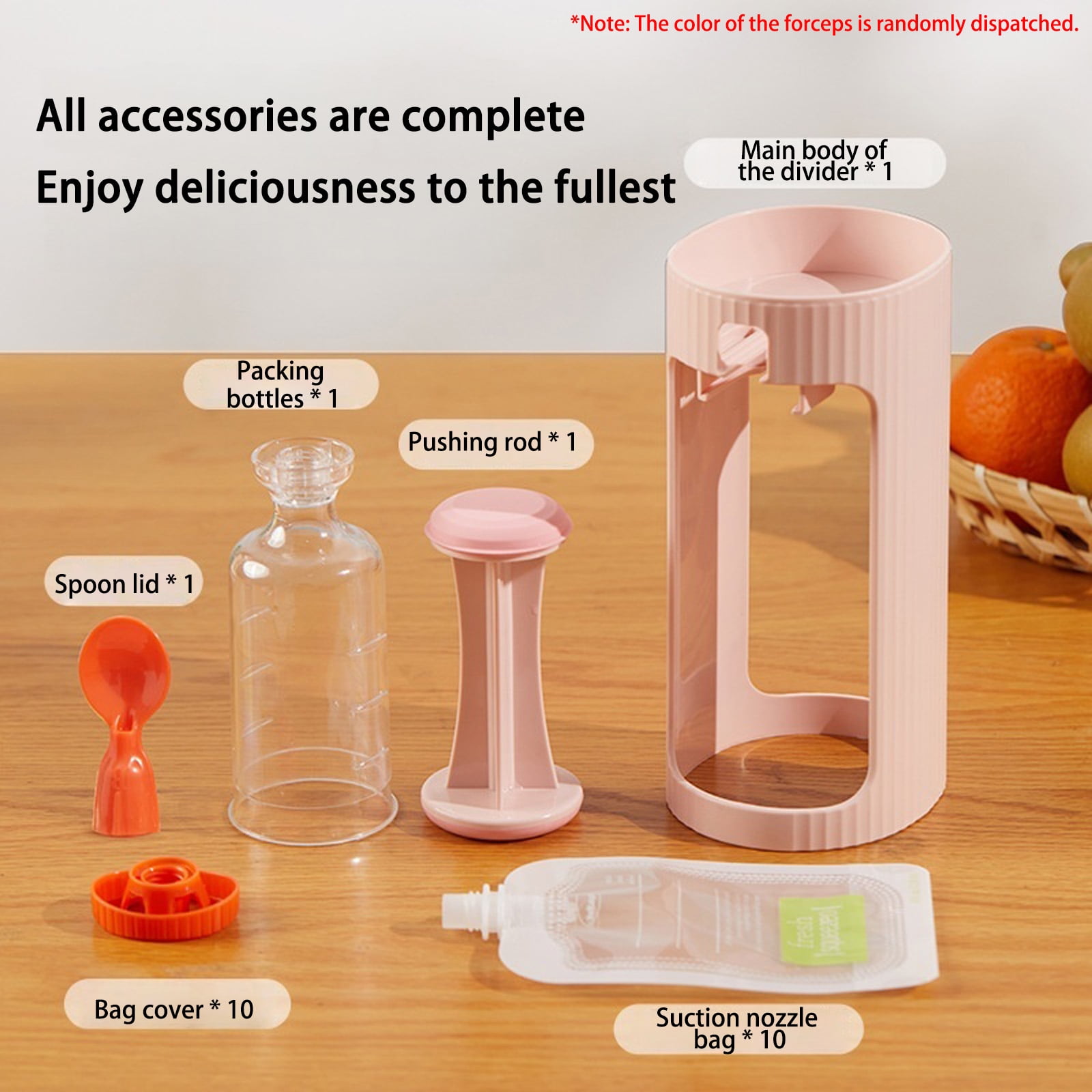 Baby Fruit Puree Maker With 118ml Storage Bags Grade Squeeze Feeder Manual Operate Easy Cleaning For Travel