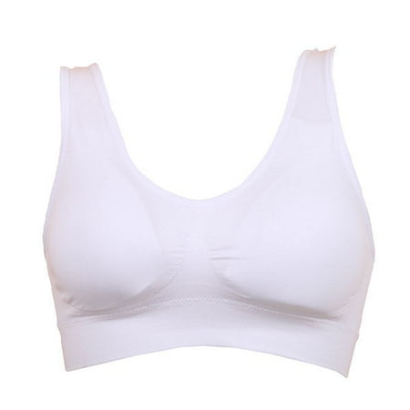 

FANTADOOL Women Girls Padded Seamless Bra Vest Tops Rimless Bras Plus Size Shockproof Bra Underwear S-3XL