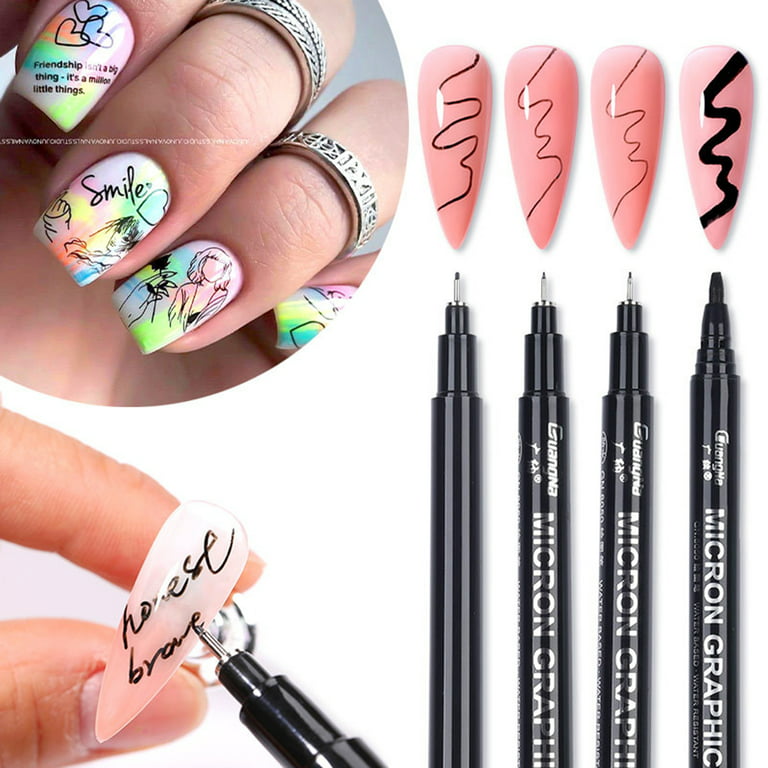  6 Color 3D Nail Art Pens Set, Kalolary Nail Point Graffiti  Dotting Pen Drawing Painting Liner Brush for DIY Nail Art Beauty Adorn  Manicure Tools (A) : Beauty & Personal Care