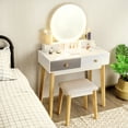 thumbnail image 3 of Patiojoy Vanity Table Set 3 Color Adjustable LED Light Detachable Mirror, 3 of 10