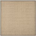 thumbnail image 1 of Safavieh Natural Fiber Collection NF114P Basketweave Natural and Grey Seagrass Square Area Rug (10' Square), 1 of 1