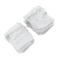 thumbnail image 2 of Drawstring Sheer Mesh Bag, Star Pattern Mesh Bags Transparent  For Wedding Silver, 2 of 8
