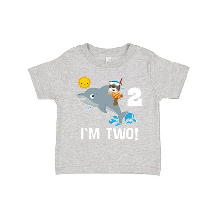 

Inktastic 2nd Birthday Dolphin 2 Year Old Gift Gift Toddler Boy or Toddler Girl T-Shirt