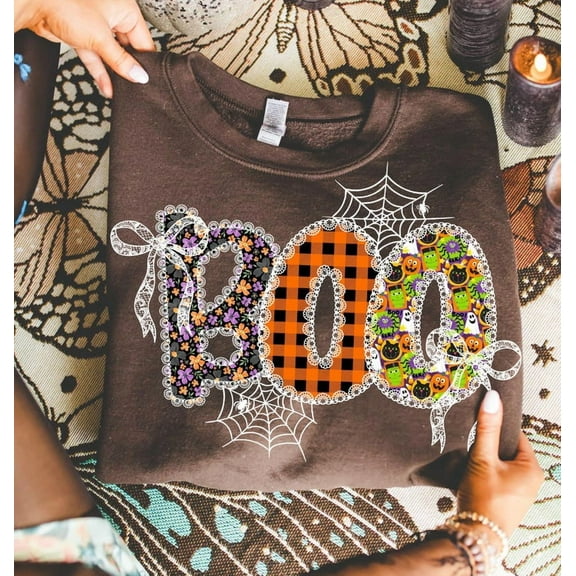 Boo Ghost T-Shirt, Retro Girly Halloween , Spooky Season T-Shirt, Halloween Mama T-Shirt, Halloween Shirt T-Shirt, Gothic Halloween