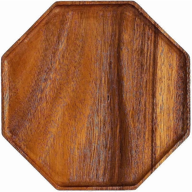 Octagon Shaped Wooden Serving Trays - Elegant Dishes for Food, Fruit and More
