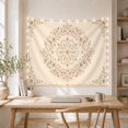 thumbnail image 5 of Floral Mandala with Layered Vines and Scalloped Border, Cozy Rustic for Plant Lovers, Botanical Wall Art, Housewarming Gift, Tapestry Wall Hanging for Bedroom and Study Room, 5 of 7