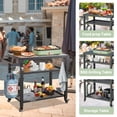 thumbnail image 6 of 3-Shelf Outdoor Grill Table, Grill Cart Outdoor with Wheels, Pizza Oven Table and Food Prep Table, Blackstone Table with Propane Tank Hook, Grill Stand for Blackstone Griddle for Outside BBQ, 6 of 7