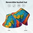 thumbnail image 5 of Daiia Vibrant Parrot Splash Art Pattern Bucket Hat - Trendy Cotton Sun Hat for Beach, Golf, Fishing - Fun Outdoor Vacation Boonie for Men and Women, 5 of 9
