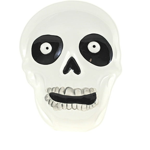 Tabletop Scardy Cat Candy Plate Ceramic Halloween Party Dish 37236 Skull