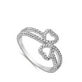 thumbnail image 4 of Micro Pave Heart Clear CZ Promise Ring .925 Sterling Silver Band White Jewelry Female Size 7, 4 of 4