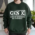 thumbnail image 4 of Funny Gen X “Lots of Memories, No Evidence” Sweatshirt – Retro Sarcastic Graphic Pullover for Men & Women, Vintage-Style Crewneck for 80s & 90s Kids, 4 of 6