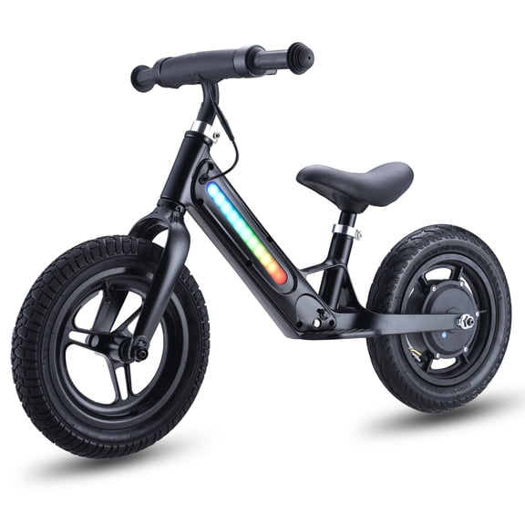 KKA Electric Bike for Kids with Colorful Lights, 24V 180W Electric Balance Bike for Kids Ages 3-5 Years Old, 12 inch Tire and Adjustable Seat Electric Motorcycle for Boys & Girls