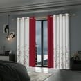 thumbnail image 6 of Lfeey Plant Flower Blackout Curtains 63 inches long, Room Grommet Curtains, Blue, 42x72 inch，2 Panels, 6 of 6
