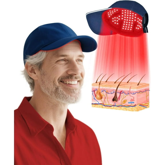 Multi-Spectrum Light Wellness Hat for Scalp Care Support, Cordless & Rechargeable Baseball Cap Insert with Timer & Controller for Men and Women, Personal Care Device