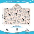 thumbnail image 2 of Pink Chicken Black White Chicken Pattern Hooded Bath Towel，60"x35" for Ages 3 To 12 Kids, Quick Dry Lightweight Soft Microfiber Hood Beach Towel Cover Up for Kids, 2 of 7
