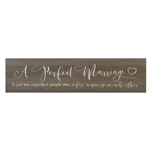 Lifesong Milestones Inspirational Wedding Wooden Wall Plaque 10x4 - A Perfect Marriage