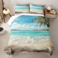 thumbnail image 2 of Manfei White Cloud Quilt King,Blue Sea Wales King Coverlet Set,3 Pieces, 2 of 7