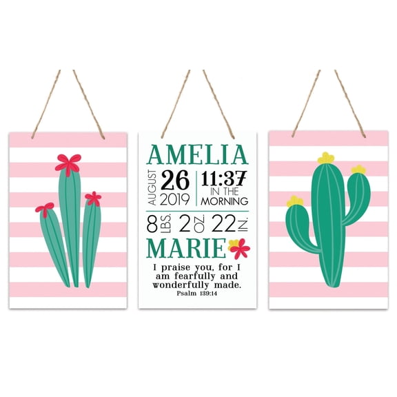 Childrens Wall Decor For Boys and Girls Bedroom - Cactus