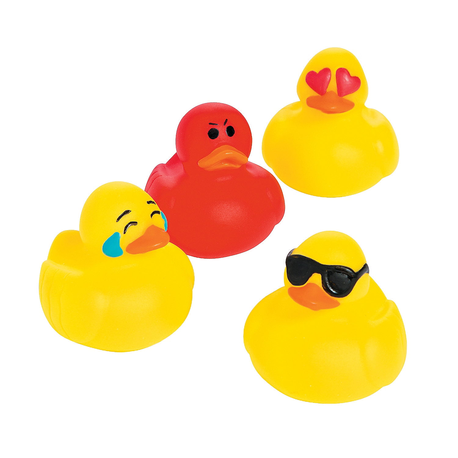 Fun Express Emoticon Mini Ducks Toys Character Toys Rubber