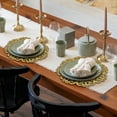 thumbnail image 2 of Gold Wood Carved Trivet Round Placemats for Dining Table Heat Resistant Easy to Care Table Mats Kitchen and Décor Set of 2 Pieces, 2 of 7