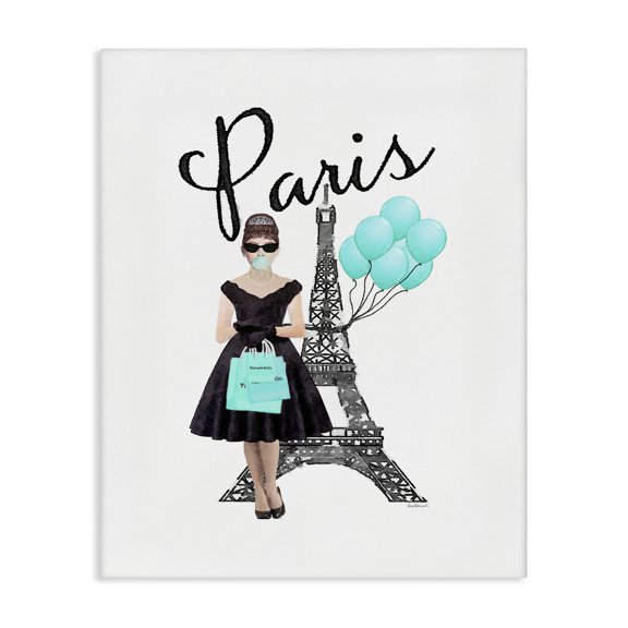 Stupell Industries Art Deco Paris Woman Eiffel Tower Canvas Art, 16 x 20, by Amanda Greenwood