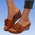 thumbnail image 6 of Iyufng Wedge Sandals for Women Floral Embellishments Slippers Summer Casual Outdoor Beach Shoes, 6 of 8