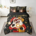 thumbnail image 2 of Manfei Santa Claus 7-Piece Twin Bedding Sets,Christmas Snowflakes Bedding Comforter Set,Black Red Breathable Sheet Sets,Super Cozy Festival Room Decor,Reversible, 2 of 8