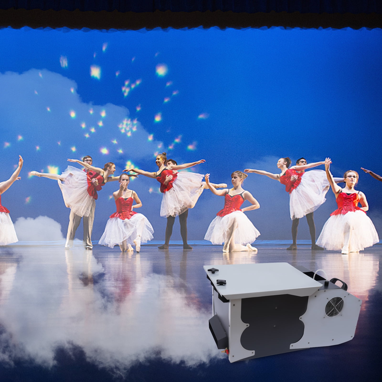 3000W Low-Lying Fog Machine, 80㎡ Coverage, Quick Preheat, Multiple Control Modes, Ideal for Stage Effects, Uses Ice Cubes, Energy Efficient with Easy Mobility