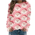 thumbnail image 2 of Aloohaidyvio Women Christmas Santa Sweatshirt Retro Santa Claus Shirt Crewneck Long Sleeve Xmas Sweater Holiday Pullover Tops, 2 of 4