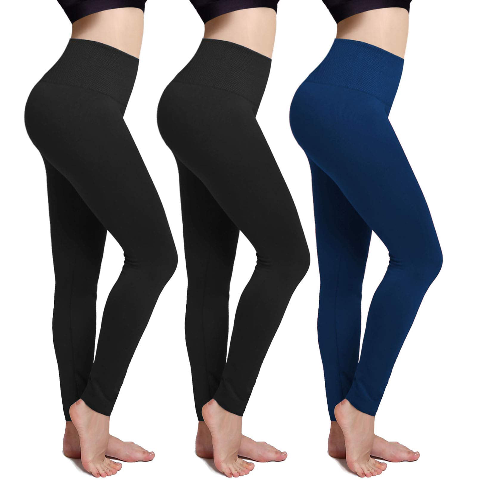 3-Pack: Womens Winter Warm Thick faux Lined Thermal Leggings