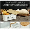 thumbnail image 3 of Hvxrjkn Bread Box with Bamboo Cutting Board Lid and Handle Metal Bread Storage Container Vintage Organizer 30x18.5x13.5cm for Countertop, 3 of 8