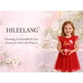thumbnail image 4 of HILEELANG Toddler Girls 2–7T Cotton Valentine’s Day Casual Dress, Flutter Sleeve Heart Graphic Dress, 3T, 4 of 9