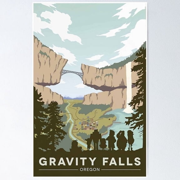 Gravity Falls National Park Poster, 8x12 UNFRAMED