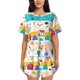 thumbnail image 1 of Fotbe Funny Farm Conjunto de Pijama Estampado para Mujer, 2 Piezas, Ropa de Dormir con Camiseta de Manga Corta y Shorts Suaves-Small, 1 of 6