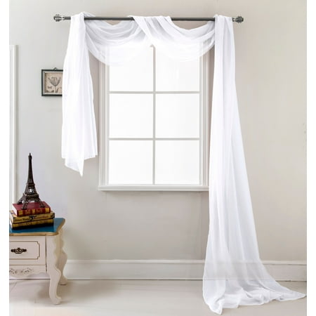 Celine 55 X 216 In Sheer Curtain Scarf In White Walmart Com