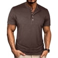 thumbnail image 2 of Fabrcox Henley Shirts for Men Short Sleeve Fitted Mens Top Lightweight Breathable Spring Summer Outdoor Running Men's T-Shirts, 2 of 6