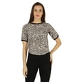 thumbnail image 1 of Inkmeso Round Neck Causal Tee Tops For Womens Printed Regular Fit High-Low Hem Top, 1 of 7