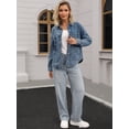 thumbnail image 7 of DARING DIVA Women's Long Sleeve Button Down Pockets Western Denim Jacket XL Gray Blue, 7 of 7