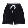 thumbnail image 5 of Wycnly Shorts for Women Womens Shorts Fashion High Waist Drawstring Lightweigh Stretchy Short Pants Casual Summer Plus Size Loose Straight Leg Pocket Shorts, 5 of 6