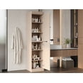 thumbnail image 2 of 100% Solid Wood 16.5" Wide Bathroom Cabinet with Solid Doors, Beige Wooden Cabinet Storage, 2 of 7