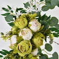 thumbnail image 3 of Kit de flores artificiales Cateissary guirnaldas peonía realista decoración de pared Verde 80cm, 3 of 6