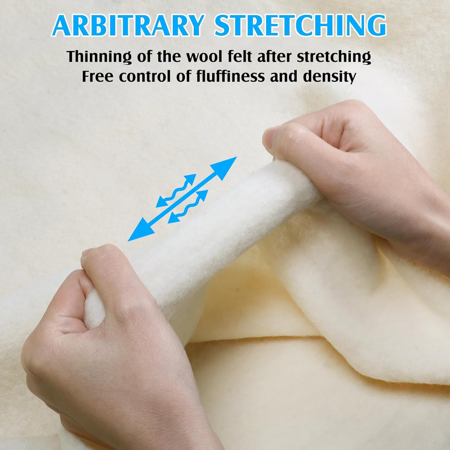 39"W Pure Wool Felt Sheets, Pre Felted Wool Fabric, Softness Durable for Craft Felting Supplies Sewing Costumes & Apparel Projects Auxiliary Materials Beige