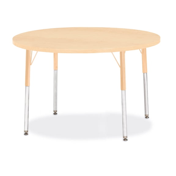 Round Activity Table - 42" Diameter, A-height - Maple/Maple/Camel