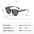 thumbnail image 4 of Women's Retro Round Cat-Eye Sunglasses- Black Frame - Gray Lens, 4 of 4