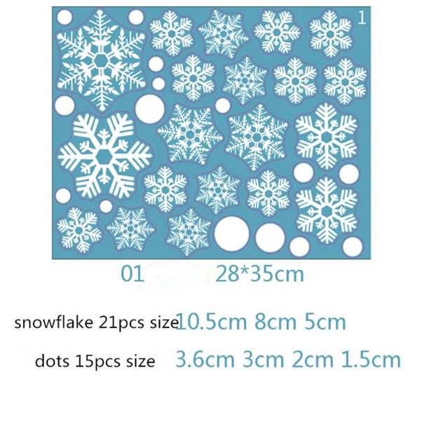 Pegatinas de pared de Navidad con copos de nieve, calcomanías de vidrio para ventana, decoraciones navideñas para el hogar, Año Nuevo, Navidad, 2020, 36 unids/lote