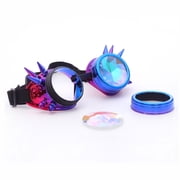 SAYFUT 40+Colors New Rainbow Kaleidoscope Glasses Welding Steampunk Goggles Diffraction Laser Crystal Lens