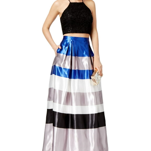 Teeze Me Womens Embellished Crop Halter Top Shirt, Black, Juniors, 7/8