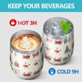 thumbnail image 4 of 12oz Stemless Wine Tumblers Beige Christmas Santa and Train Pattern Vacuum Insulated Stainless Steel Travel Tumbler Cups Mug with Lid and Straw for Champaign,Cocktail,Beer with Cleaning Brush, 4 of 5